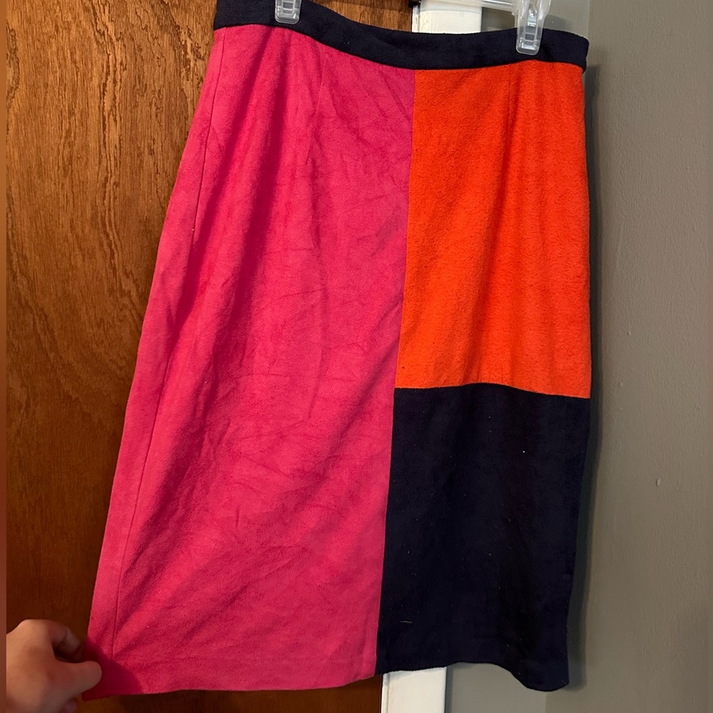 Color block midi skirt